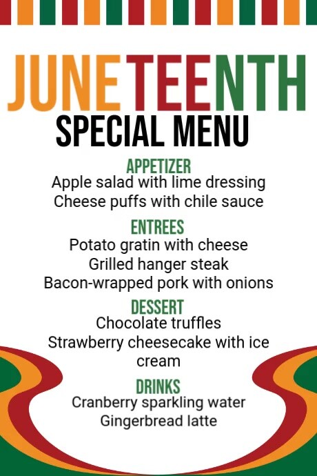 Juneteenth Special Menu Templat | PosterMyWall