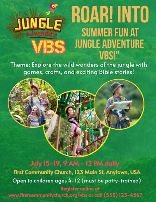 Jungle Adventure VBS Flyer Template PosterMyWall Jungle Adventure VBS Flyer Template PosterMyWall