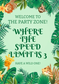 ZOO THEMED BIRTHDAY PARTY A3 template