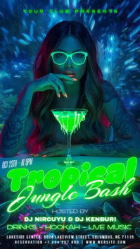 Jungle Club Party Free Template Digital Display (9:16)