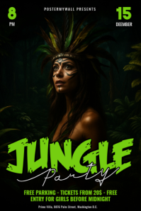 Jungle Party Poster Template