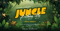 Jungle themed birthday party invitation Facebook Shared Image template