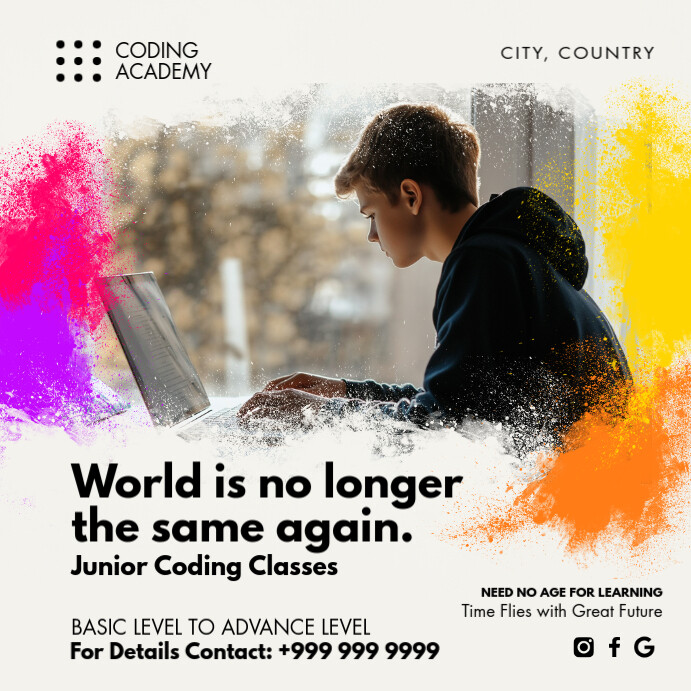 Junior Coding Classes Post Template | PosterMyWall