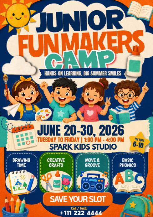 Modèle Violet Kids Summer Camp A4 | PosterMyWall