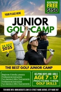Junior Golf Camp Ads Plakkaat template