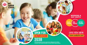 Junior School Admission Open Advert Facebook Shared Image template
