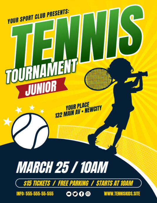Junior Tennis Tournament Flyer Template PosterMyWall