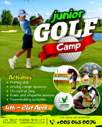 Junior Youth Golf Camp Academy Summer Childrens Lessons Facebook Advertisement Poster Template Insta Instagram Portrait