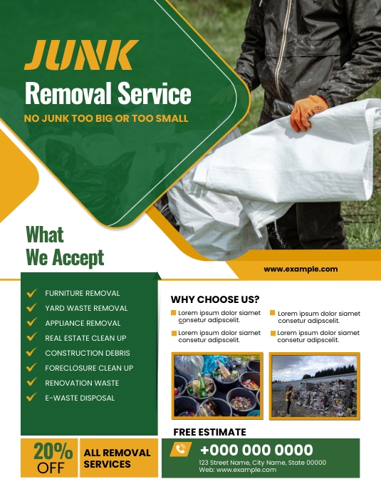 Junk Removal Service Flyer Template PosterMyWall