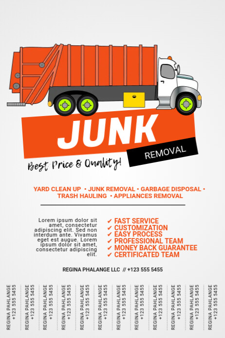 Junk Removal Service flyer template Cartaz