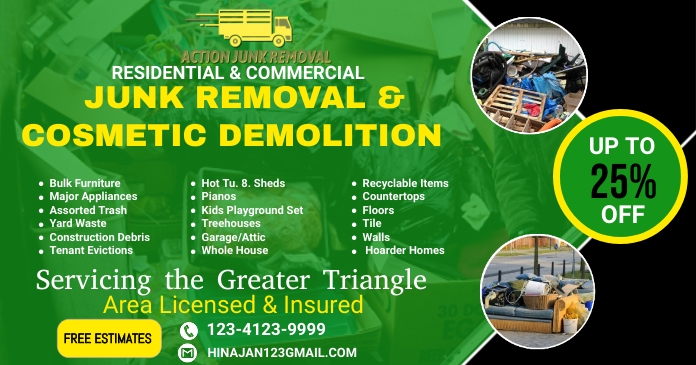 Junk Removal Services banner Template | PosterMyWall