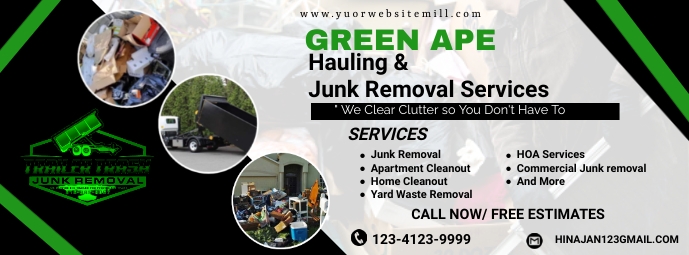 Junk Removal Services facebook cover,cleaning Zdjęcie w tle na Facebooka template