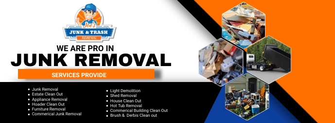 Junk Removal Services facebook cover,cleaning Zdjęcie w tle na Facebooka template