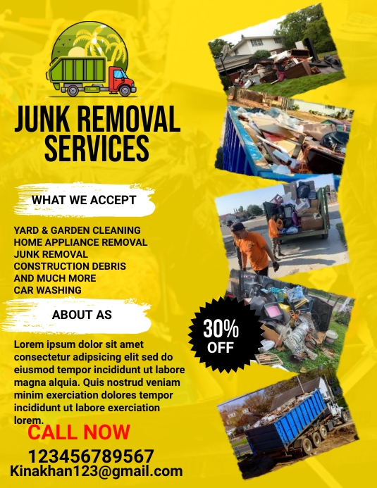 Junk Removal Services Flyer,cleaning service, Template PosterMyWall