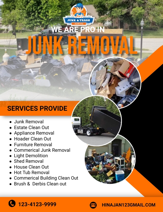 Junk Removal Services Flyer,cleaning service, Template PosterMyWall