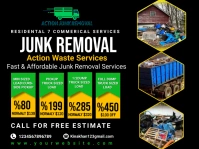 Junk Removal Services Flyer,trash removal fly Presentation template