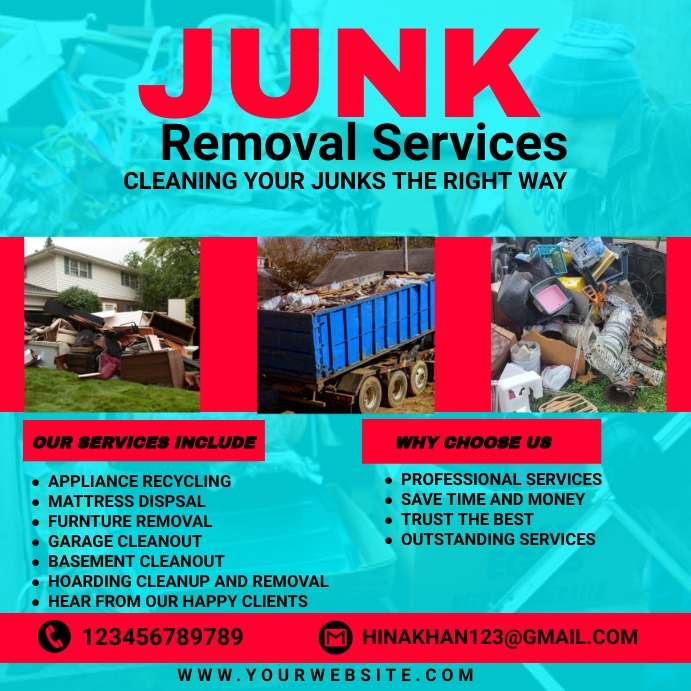 Junk Removal Services Flyer,trash removal fly Template PosterMyWall