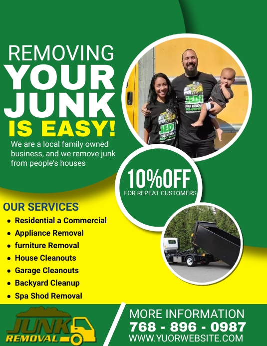 Junk Removal Services Flyer,trash removal fly Template | PosterMyWall