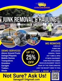 Junk Removal Services flyer,cleaning service Pamflet (VSA Brief) template