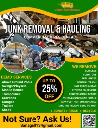 Junk Removal Services flyer,cleaning service Pamflet (VSA Brief) template