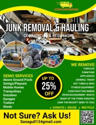 Junk Removal Services flyer,cleaning service Pamflet (VSA Brief) template