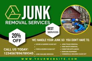 Junk Removal Services Flyer ,Cleaning Service ป้าย template