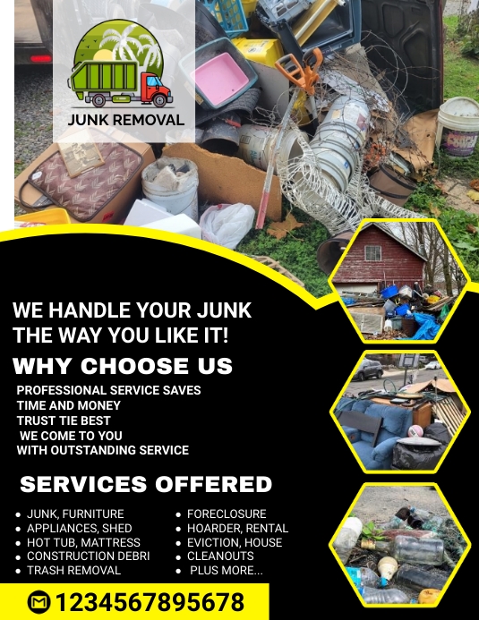 Junk Removal Services Flyer ,Cleaning Service Template | PosterMyWall