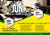 Junk Removal Services Flyer ,Cleaning Service 明信片 template