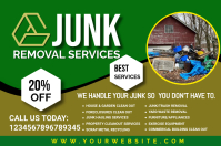 Junk Removal Services Flyer ,Cleaning Service Label template