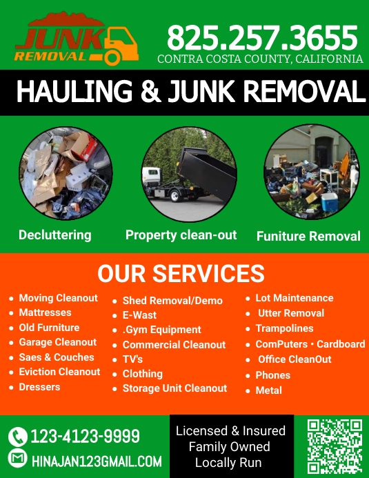 Junk Removal Services Flyer ,Cleaning Service Ulotka (US Letter) template
