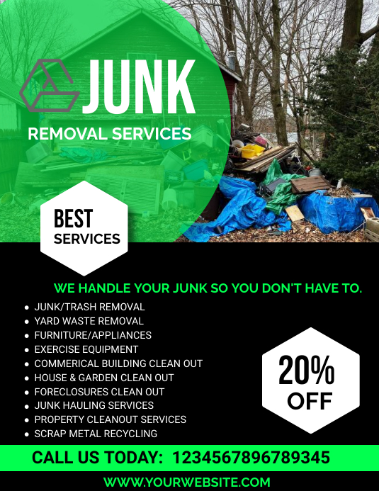 Junk Removal Services Flyer Template PosterMyWall