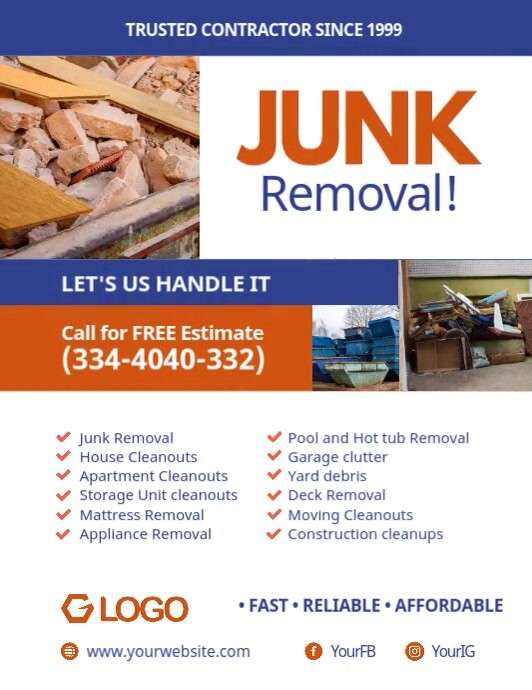 Junk Removal Services Flyer Template PosterMyWall
