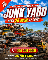 Junk yard salvage cars Junkyard scrap vehicles buyer auto recyclers removal Services advertisement s Instagram Portrait template