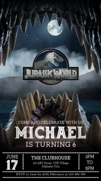 Jurassic Birthday Invitation Historia de Instagram template