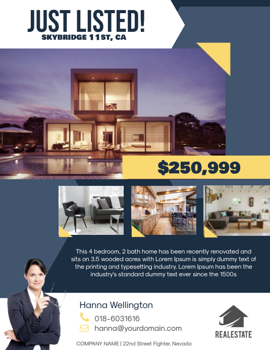 Just Listed Real Estate Flyer Template PosterMyWall
