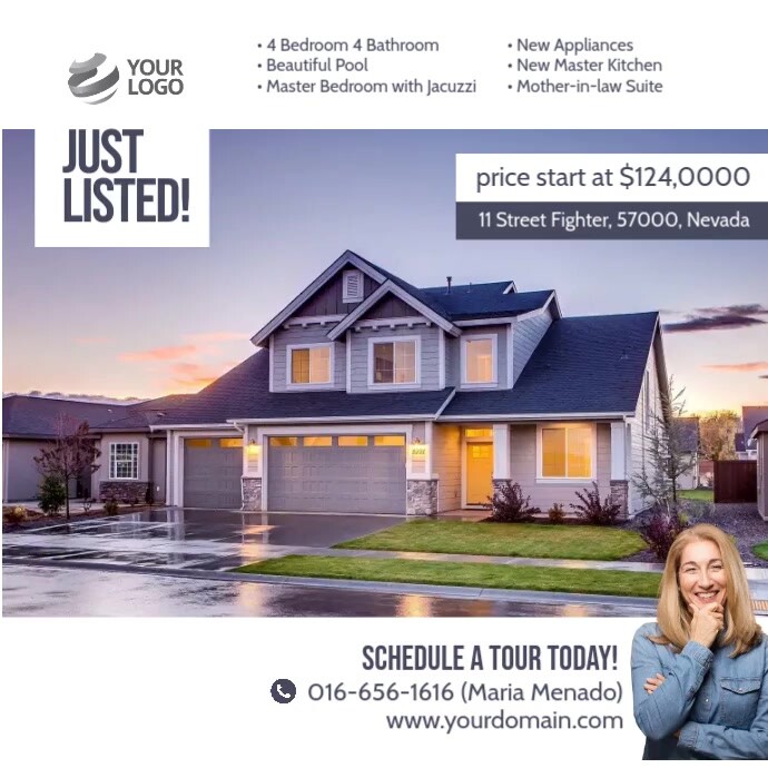 Just Listed Real Estate Instagram Ad Template PosterMyWall
