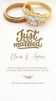Just Married Invitation Card Digital Display (9:16) template