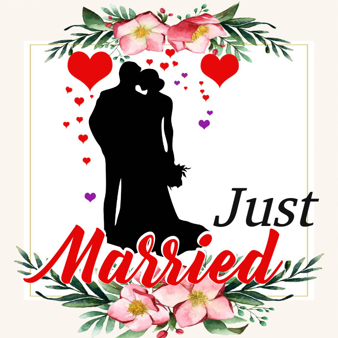 Just married wedding card design Template | PosterMyWall