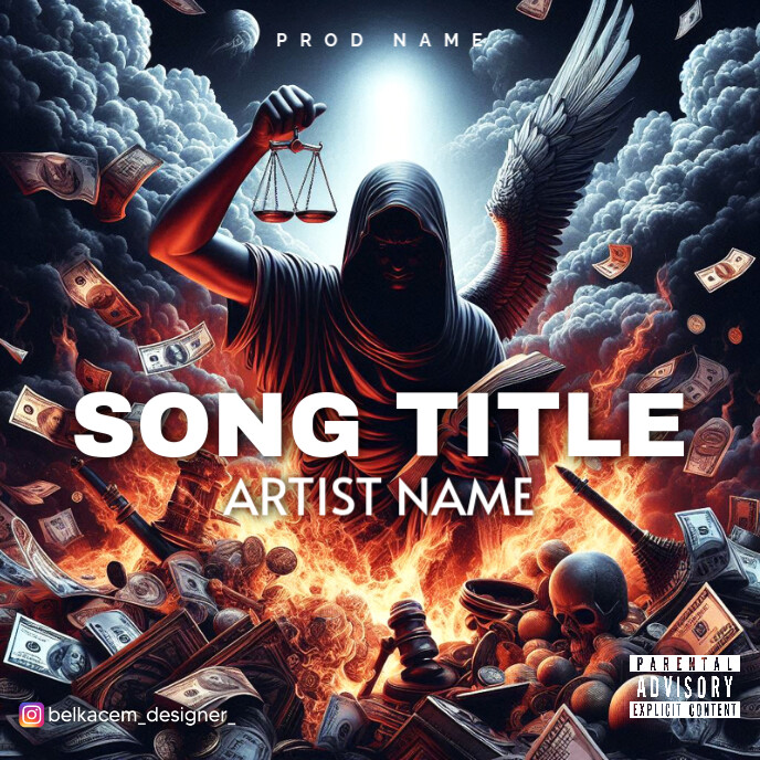justice Album cover art design mixtape template