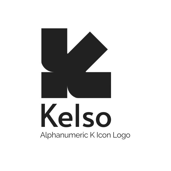 k alphanumeric icon logo template design