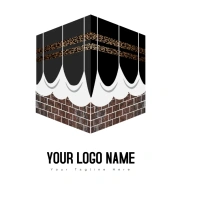 Kaaba Mecca art illustration Logo template