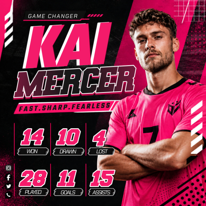Sports Player Profile Template | PosterMyWall