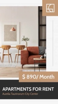 kaki and black and white colors apartment for เรื่องราวบน Instagram template