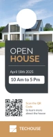 kaki and black professional real estate advertisement open house Door hanger template