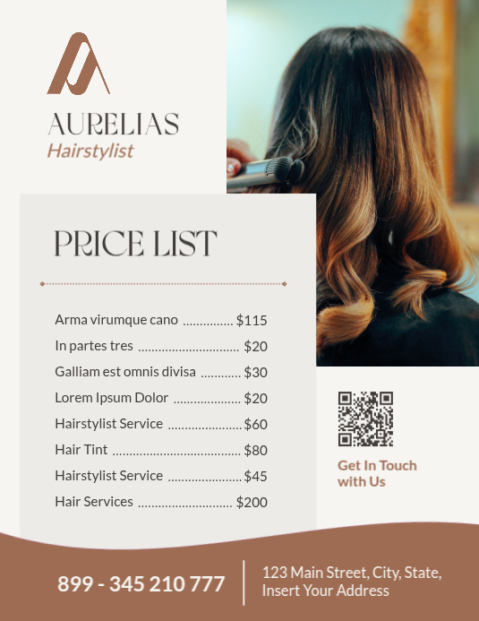 Kaki and grey List Based Modern Hair Salon Price List & Hairstylist ...