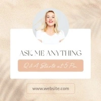 kaki white and black ask me anything q&a instagram post banner advertisement template