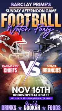 Kansas City Chiefs at Denver Broncos Watch Party Instagram Post Template