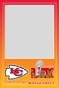 Kansas City Chiefs Super Bowl Watch Party 4x6 Photo Frame Template Banner 4' × 6'