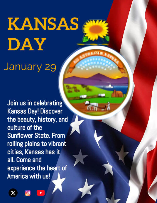 Kansas Day Flyer Template PosterMyWall