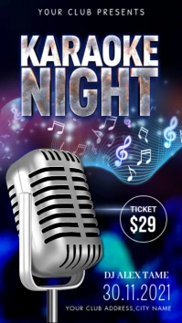 christmas Karaoke night, music party,event,karaoke night Instagram Story template
